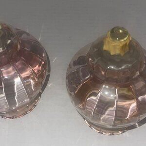 2 Peg pink Votive candle holders HOMCO Home Interiors Celeste Pink Glass